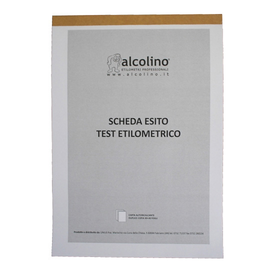 Blocco Carta Chimica Test Etilometrici